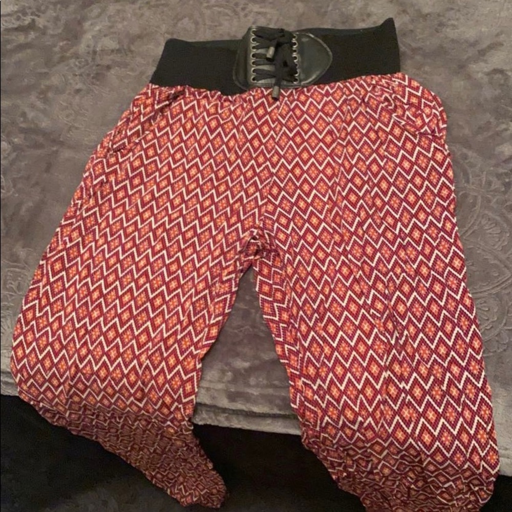Red Diamond Harem style pants with waistband